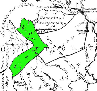 Карта расселения води Ф.Туманского, сер. 18 века.